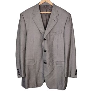 Canali Saks Fifth Avenue Silk Wool Blazer Sz 58L